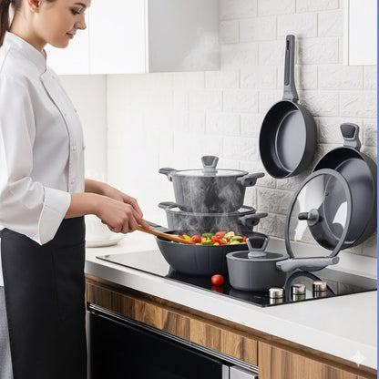 Chef's Delight Brilliant Cookware – Premium Non-Stick Pots and Pans, Durable Heat-Resistant Cookware for Even Cooking, Ideal Kitchen Essentials for Home and Professional Chefs