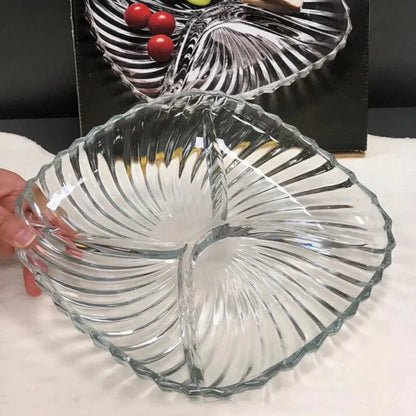 Santa Puzzled durable glass platter