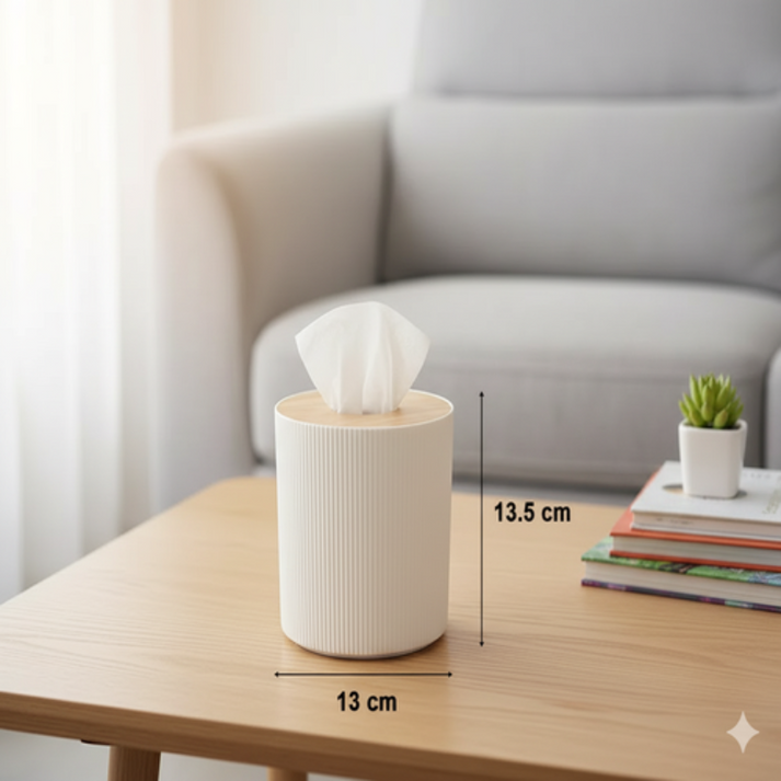 WoodAura Round Tissue Box (2370) by Limon