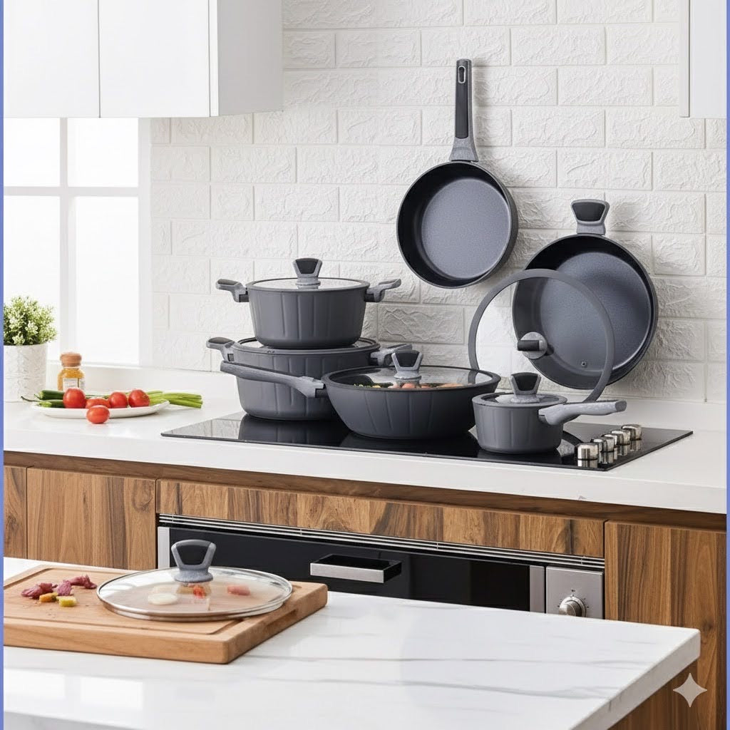 Chef's Delight Brilliant Cookware – Premium Non-Stick Pots and Pans, Durable Heat-Resistant Cookware for Even Cooking, Ideal Kitchen Essentials for Home and Professional Chefs