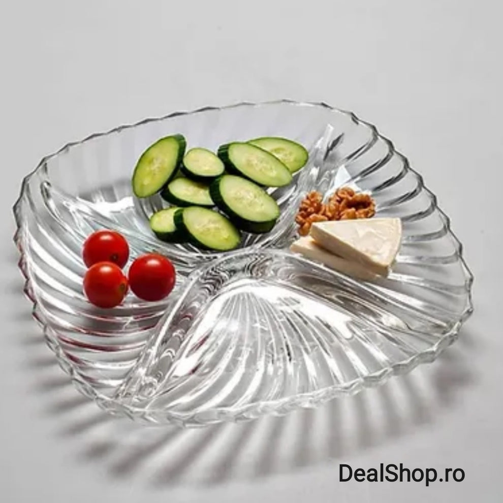 Santa Puzzled durable glass platter