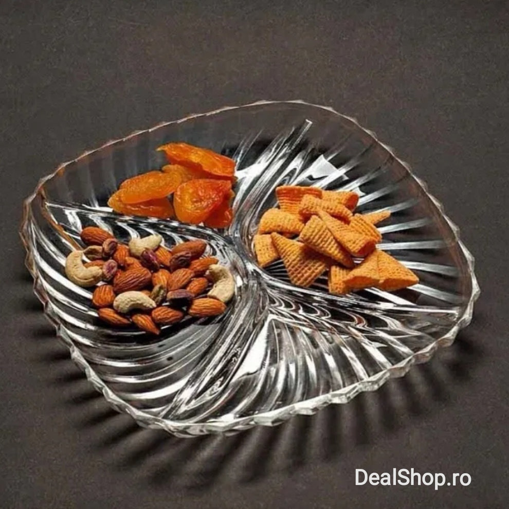 Santa Puzzled durable glass platter
