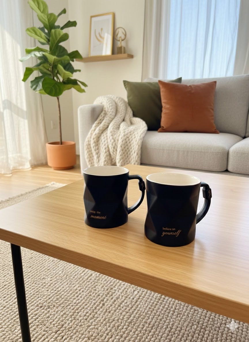 2-pcs New bone china mugs