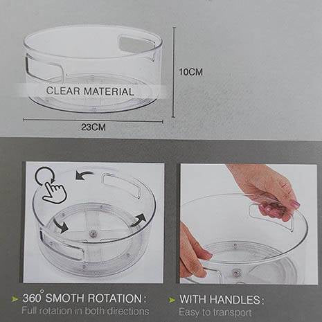 Multi-Use Acrylic Rotatable Tray with Handles by Limon