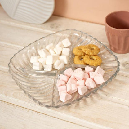 Santa Puzzled durable glass platter