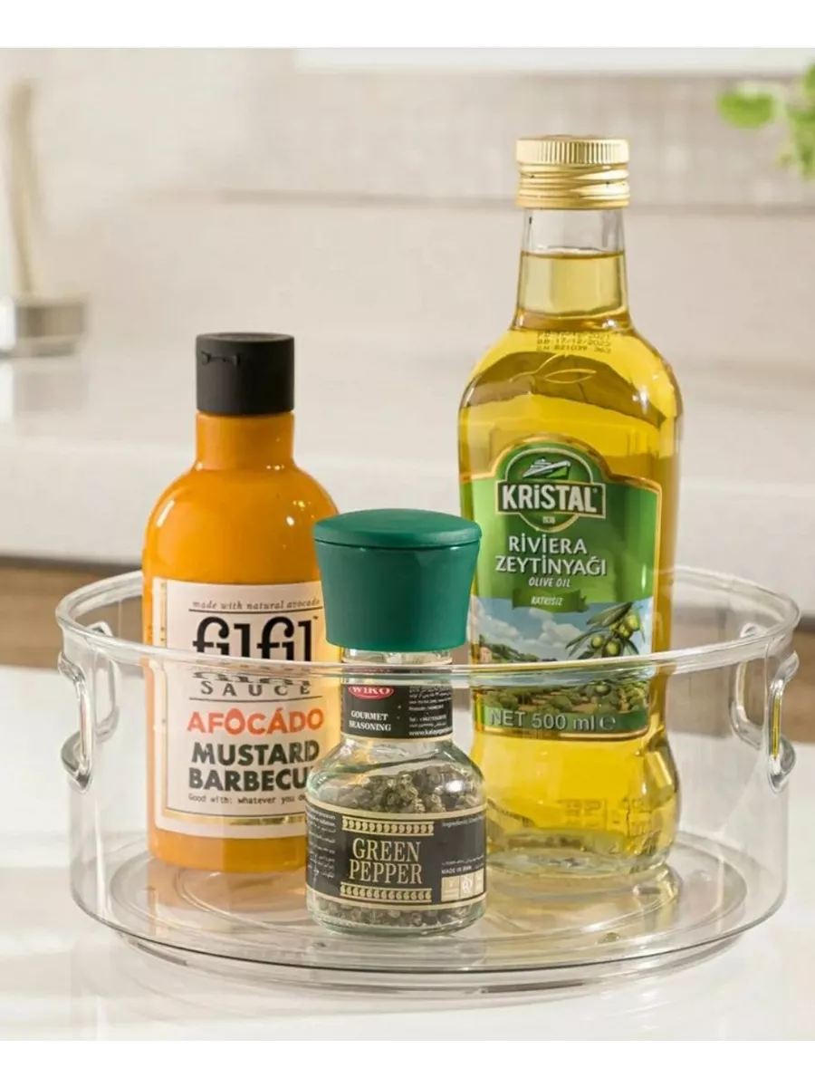 Multi-Use Acrylic Rotatable Tray with Handles by Limon