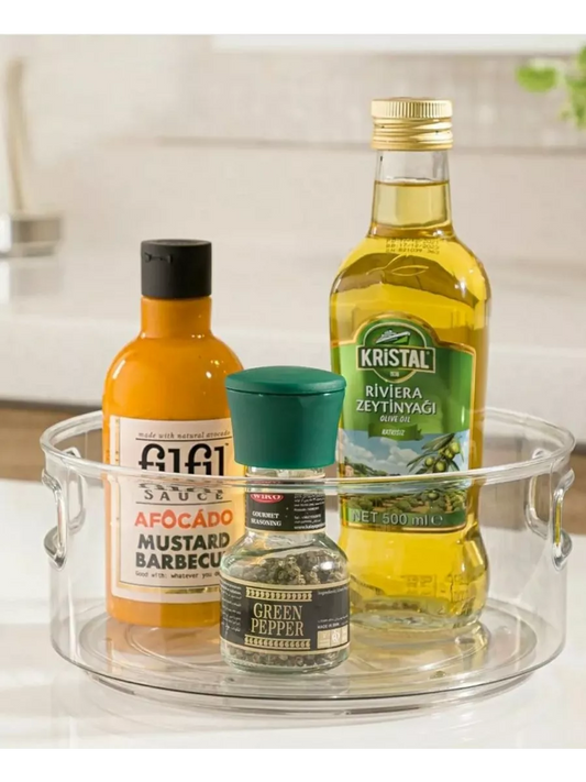Multi-Use Acrylic Rotatable Tray with Handles by Limon