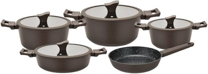 Essence 9-Piece Midnight Cross Cookware Set 3.2/3.7Mm 60X37X18Cm Brown