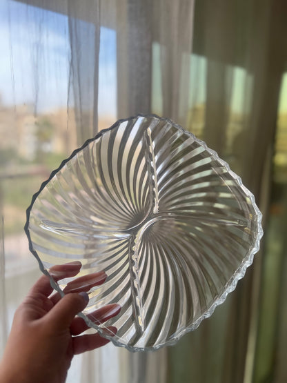 Santa Puzzled durable glass platter